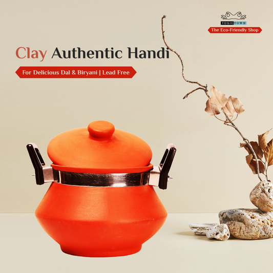 (Mitti) Clay Biryani & Dal Handi with Handle | Premium Cookware