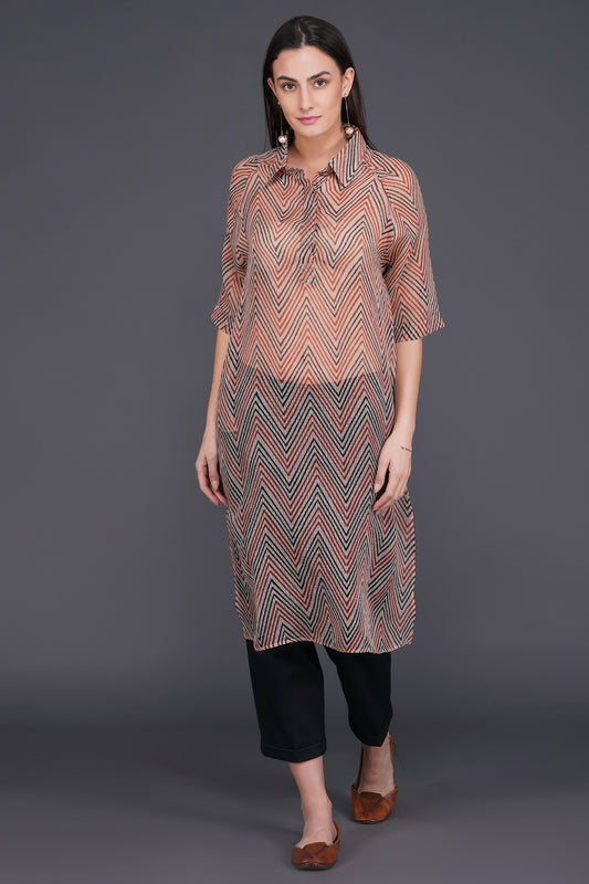 Cardinal Feather Kurti | Ethnic Wear | Eco Cotton Collection