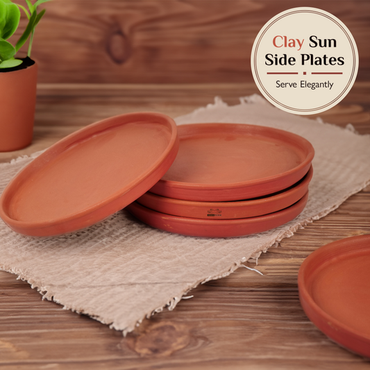Elegant Clay Plates (Set of 2, 4 or 6) | Pure Earthenware