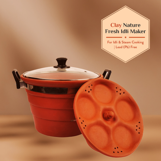 Clay Idli Maker (Mitti Steamer) | Premium Clay Cookware